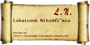 Lokaicsek Nikodémia névjegykártya